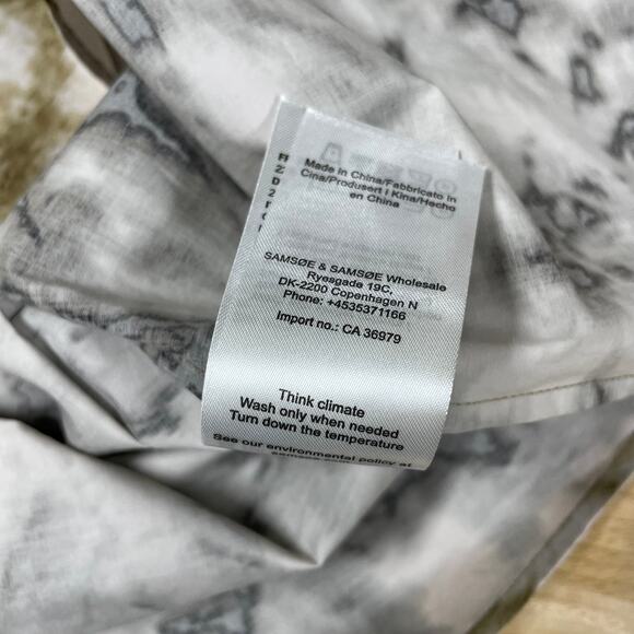 Samsoe Samsoe NWT Tea Shirt Top Camo Clay Size XXS Oversized Button Front Collar - Picture 14 of 14